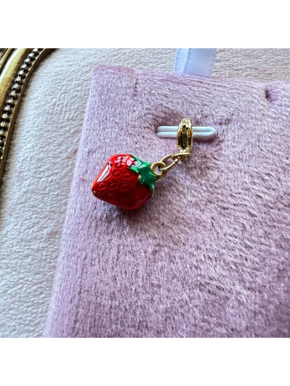 Strawberry Charm 18K Gold PVD Stainless Steel Waterproof Lobster Claw Clasp - Picture 9 of 12